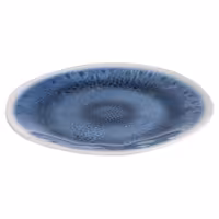 (6 adet) BLUE OCEAN - Düz Tabak - Melamin, Ø265mm, Beyaz / Mavi
