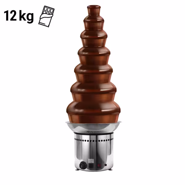 Commercial Chocolate Fountain - Cascade Waterfall - 7-Tier - Capacity: 12kg - 400W - Height: 1000mm