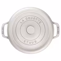 STAUB | Cocotte Round Enamelled Cast Iron Casserole Dish – Ø 180 mm – White Truffle