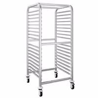 Inox profesionalna kolica za GN plehove - za 17 GN 2/1 - kotači Ø 125 mm (2 s kočnicom)