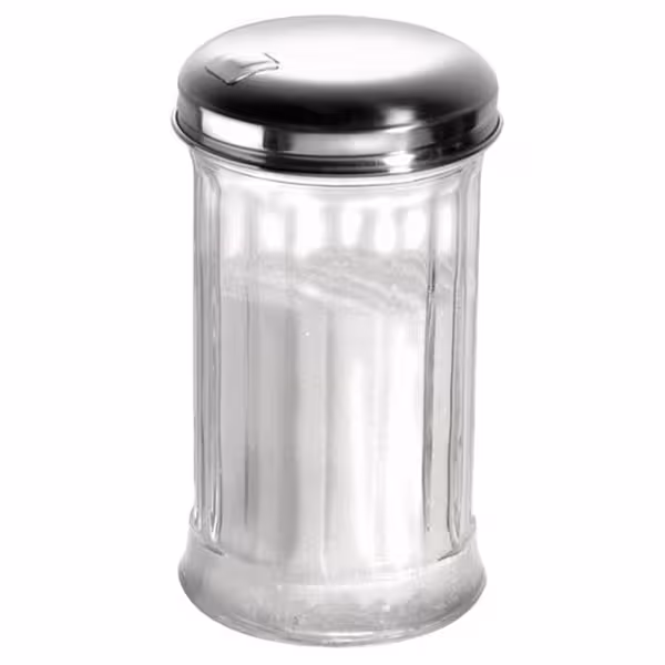 (6 tk) Suhkrudosaator - klaas/roostevaba teras - 320 ml - Kõrgus: 135 mm - klapiga kaas