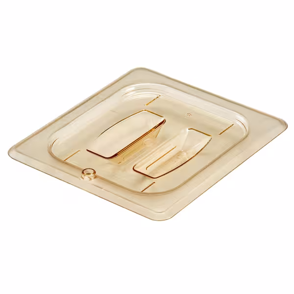 (6 szt.) CAMBRO | Pokrywa GN 1/6 H-PAN™ – płaska – odporna na wysoką temperaturę – z uchwytem – bursztynowa