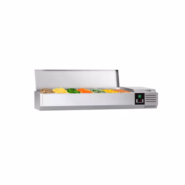 Nadstawka chłodnicza do na dodatki PREMIUM - 1500x335mm - 7x GN 1/4 - Czarny