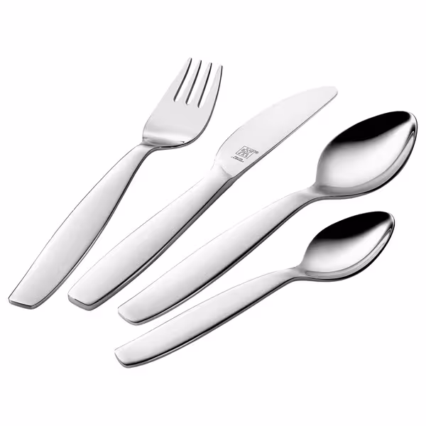 (4 pieces) ZWILLING | PILA Children's Cutlery Set – 18/10 Stainless Steel - Rounded Edges - Age 3+