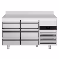 Commercial Counter Fridge PREMIUM - 1400x700mm - with 6 drawers - with upstand - capacity 281 litres