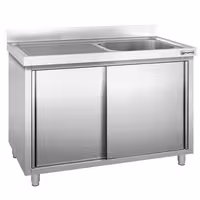 Sudoper s ormarićem PREMIUM - inox - 1400 x 600 mm - s 1 koritom - korito desno