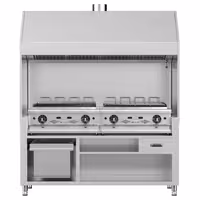 Commercial Gas Chargrill BERLIN - 1760mm - Cast-Iron Cooking Grids - 790mm Deep - 28kW - 8 Grill Grids