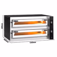 Electric Deck Pizza Oven - Twin Deck - Refractory Stone Deck - 6+6 x Ø 35cm (14") - 230V 3 Phase - Touchscreen Controls - up to 400°C