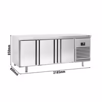 Pekarski rashladni pult PREMIUM PLUS - 2185x800 mm - 635 l - Ventilirano hlađenje - s 3 vrata - bez podignutog ruba