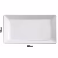 (6 pcs) GN 2/4 Gastronorm Tray - PURE - Melamine - 530x162mm - Height: 30mm - Black