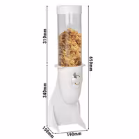 Commercial Cereal Dispenser - White - Rotary Dispense - White