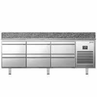 Table réfrigérée à pizza Premium PLUS - 1980 x 700 mm - avec 6 tiroirs