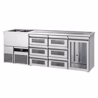 Pivski štand PREMIUM - 2500x700 mm - 1 Staklena vrata & 6 Staklene ladice