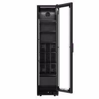 Commercial Beverage Display Fridge - 500mm - 295 Litres - with 1 hinged glass door - LED lighting - Black - Temperature range 0 to 7 °C
