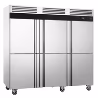 Szafa mroźnicza magazynowa ECO – stal nierdzewna – GN 1/1 – 2500 L – z 6 półdrzwiami