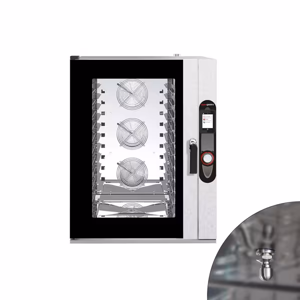 Commercial Electric Bakery Combi Oven - Touchscreen Controls - 10x EN 600x400 - incl. Automatic washing system