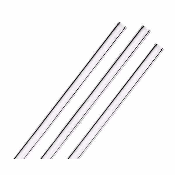 (6 adet) Cam Pipet - 140mm - ø 8mm - düz - Şeffaf - dahil 1 Naylon Temizlik Fırçası