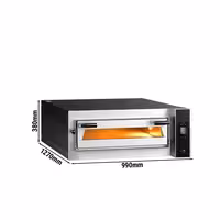 Electric Deck Pizza Oven - Single Deck - Refractory Stone Deck - 6 x Ø 35cm (13.8") - Touchscreen Controls - up to 400°C