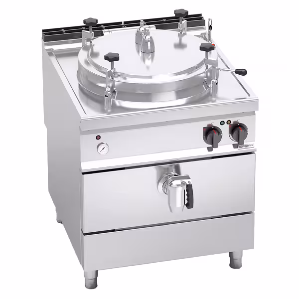 Elektromos Nyomás alatti főzőüst - 100 liter - 16,0 kW - Indirekt fűtés - vízcsatlakozással