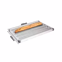 Baguette Tray - Aluminium - 603x400mm - with 5 moulds