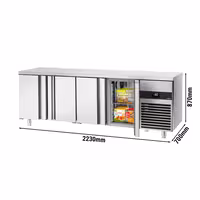 Rashladni pult PREMIUM - 2230x700 mm - 632 l - s 4 vrata - Ventilirano hlađenje