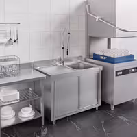 Sudoper s ormarićem ECO - inox - 1400 x 600 mm - sa 2 korita - korita sredina