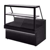 Patisserie Counter TORONTO - 1500x800mm - black front - 1 glass shelf - LED lighting - granite worktop