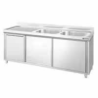 PREMIUM umivaonik – 2000 x 600 mm – s košem za smeće i dva umivaonika s desne strane