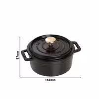 STAUB | Mini Cocotte Round Enamelled Cast Iron Casserole Dish – Ø 120 mm – Black