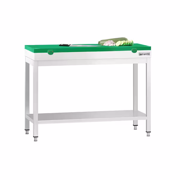 Arbetsbänk i rostfritt stål PREMIUM - 1000x600 mm - med underhylla