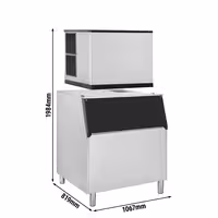 Commercial Ice Machine - Cube - 403 kg/24 h - incl. ice storage container