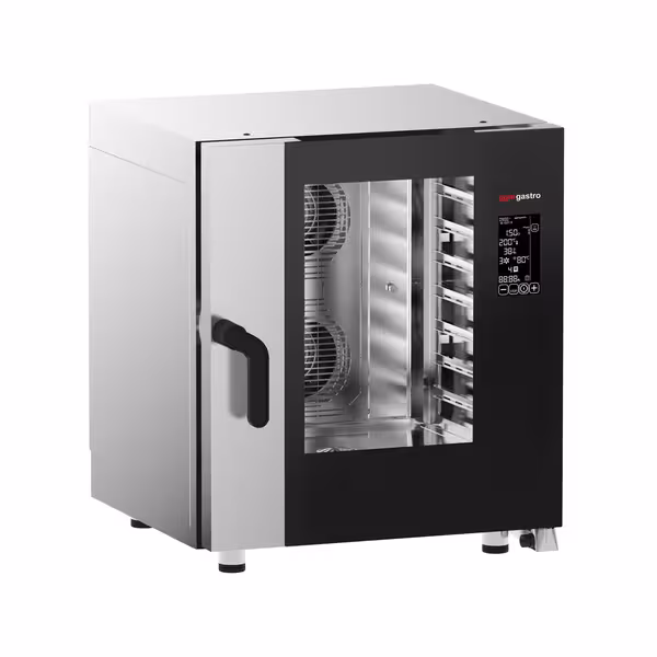 Commercial Electric Combi Oven - Digital Controls - 7x GN 1/1 - incl. Automatic washing system, Core temperature probe, Direct steam injection