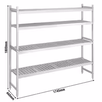 وحدة رفوف ألمنيوم - بداية - 1745x1800mm - عمق: 460 mm - 4 رفوف - الحمولة: 600 kg