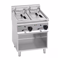 Električna friteza s dva korita - 10+10 L - 12,0 kW - s odvodnom slavinom