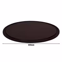 (12 adet) Düz Pizza Tabağı Yuvarlak Düz - Polyethylen, Ø400mm, Oluklu/Kanallı Yüzey, Kahverengi