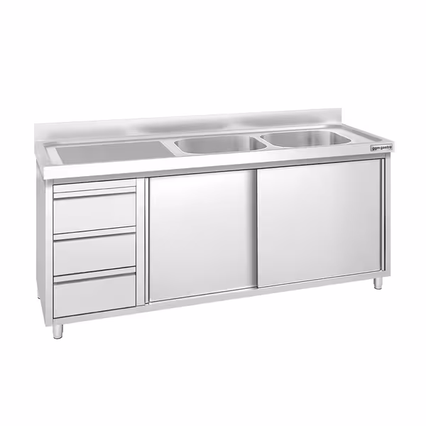 PREMIUM umivaonik – 1800 x 600 mm – s 3 ladice i 2 sudona na desnoj strani
