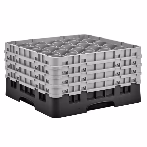 CAMBRO | CAMRACK® – Glasdiskkorg 1/1 – 25 fack – med 4 förlängare – 500x500 mm – Svart