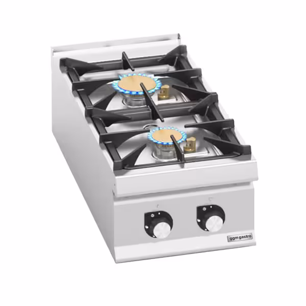 Ipari gáztűzhely - 900-as - asztali - összteljesítmény: 16 kW - 2 égős - 400x900x327 mm