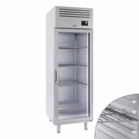 Szafa mroźnicza ze stali nierdzewnej PREMIUM PLUS – GN 2/1 – 560 litrów – z 1 szklanymi drzwiami