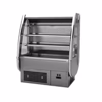 Commercial multideck display fridge - Open front - 600mm - with 3 shelves - incl. night blind - Grey