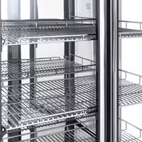 4-Sided Glass Display Fridge - 750L - 990mm - Double glazing - square - with 4 shelves - 2 hinged glass doors