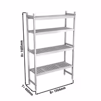 وحدة رفوف ألمنيوم - بداية - 1066x1685mm - عمق: 460 mm - 4 رفوف - الحمولة: 450 kg