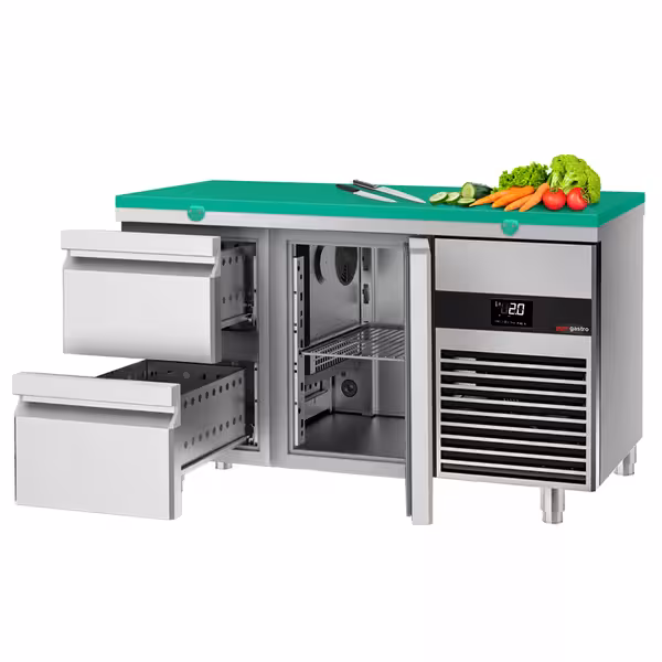 Külmvitriin PREMIUM - 1400x700 mm - 281 l - ventileeritud jahutus - Värv roheline - koos 1 uksega