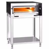 Electric Deck Pizza Oven - Single Deck - Refractory Stone Deck - 4 x Ø 35cm (13.8") - Touchscreen Controls - up to 400°C - incl. Base frame