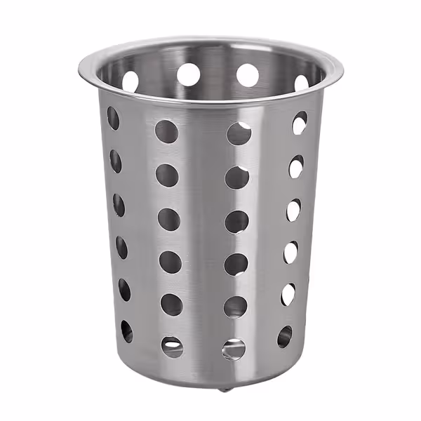 Cutlery Cylinder - Ø 115mm - Height: 135mm - Stainless steel - perforated