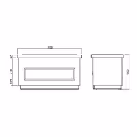 Heated Bain Marie Counter PRAGUE - 1700mm - with Bain Marie Well + Flat Glass Sneeze Guard - on Castors - for 4x GN 1/1