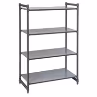 CAMBRO | Regał podstawowy CAMSHELVING® Basics Plus – szerokość: 1070 mm – wysokość: 2140 mm – z 4 półkami pełnymi