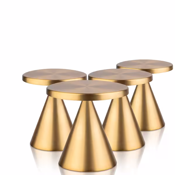 (4 adet) Şarj Edilebilir Masa Lambası - CONE MINI - 3 kademeli kısılabilir - Ø130x115mm - Gold
