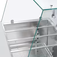 Pult za pripremu salate ECO - 900 mm - 2 vrata - s visokom staklenom nadogradnjom za 2x GN 1/1 & 3x GN 1/6