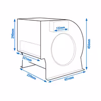 Centrifugalni ventilator 3200 m³/h - za zidne nape
